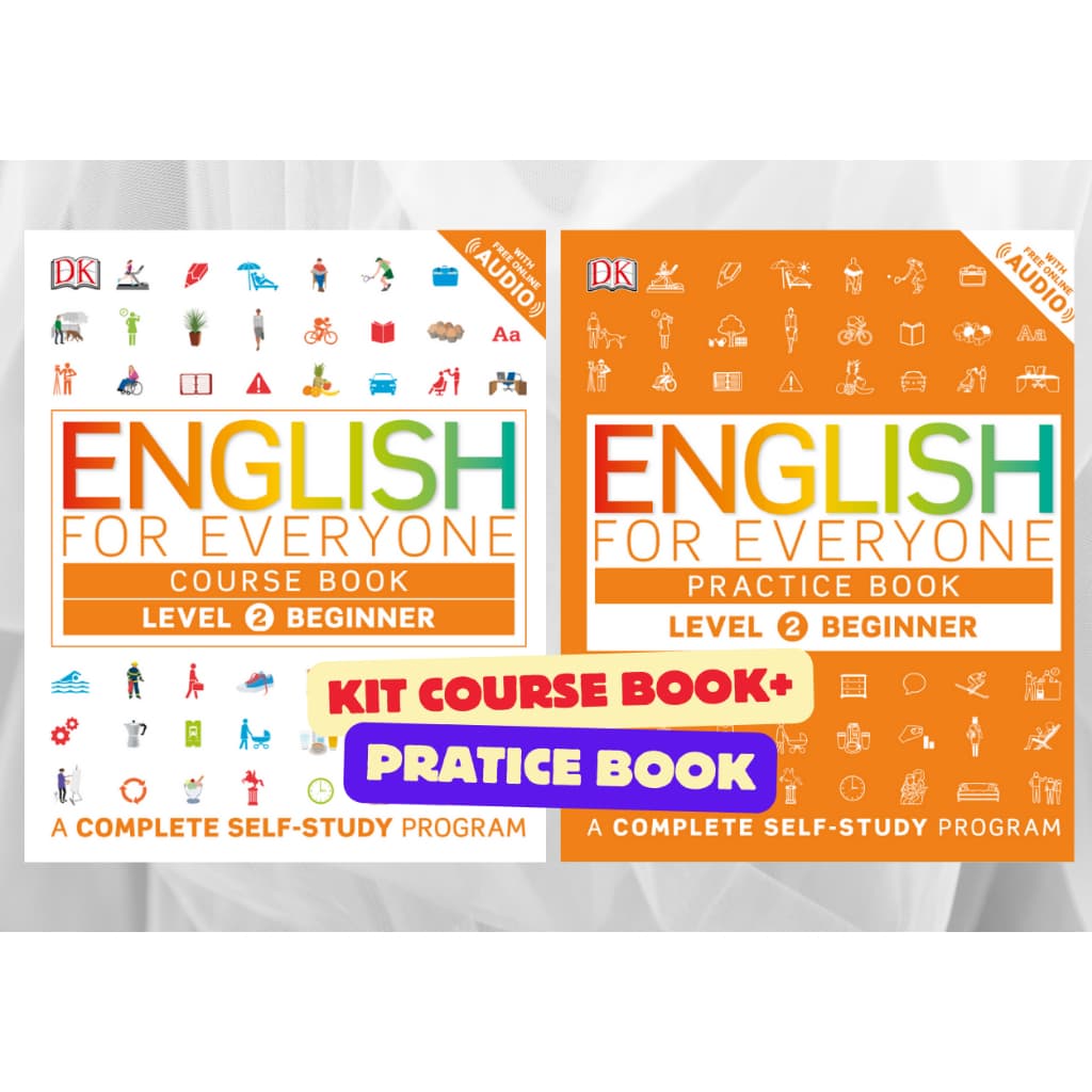 ENGLISH FOR EVERYONE LEVEL 2 BEGINNER COURSE BOOK + PRACTICE BOOK