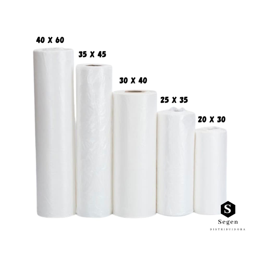 Rolo Plástico Bobina Picotada Saco Transparente Super Mercado