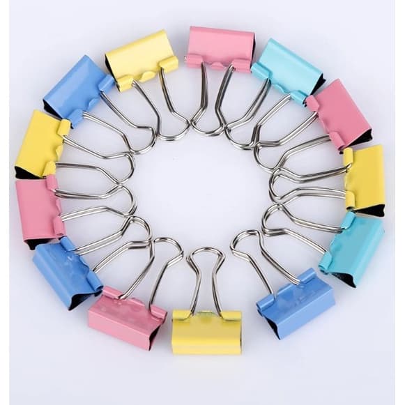 Grampo Prendedor / Clips de Papel Tipo Prendedor Cores Variadas 32mm 25mm 19mm