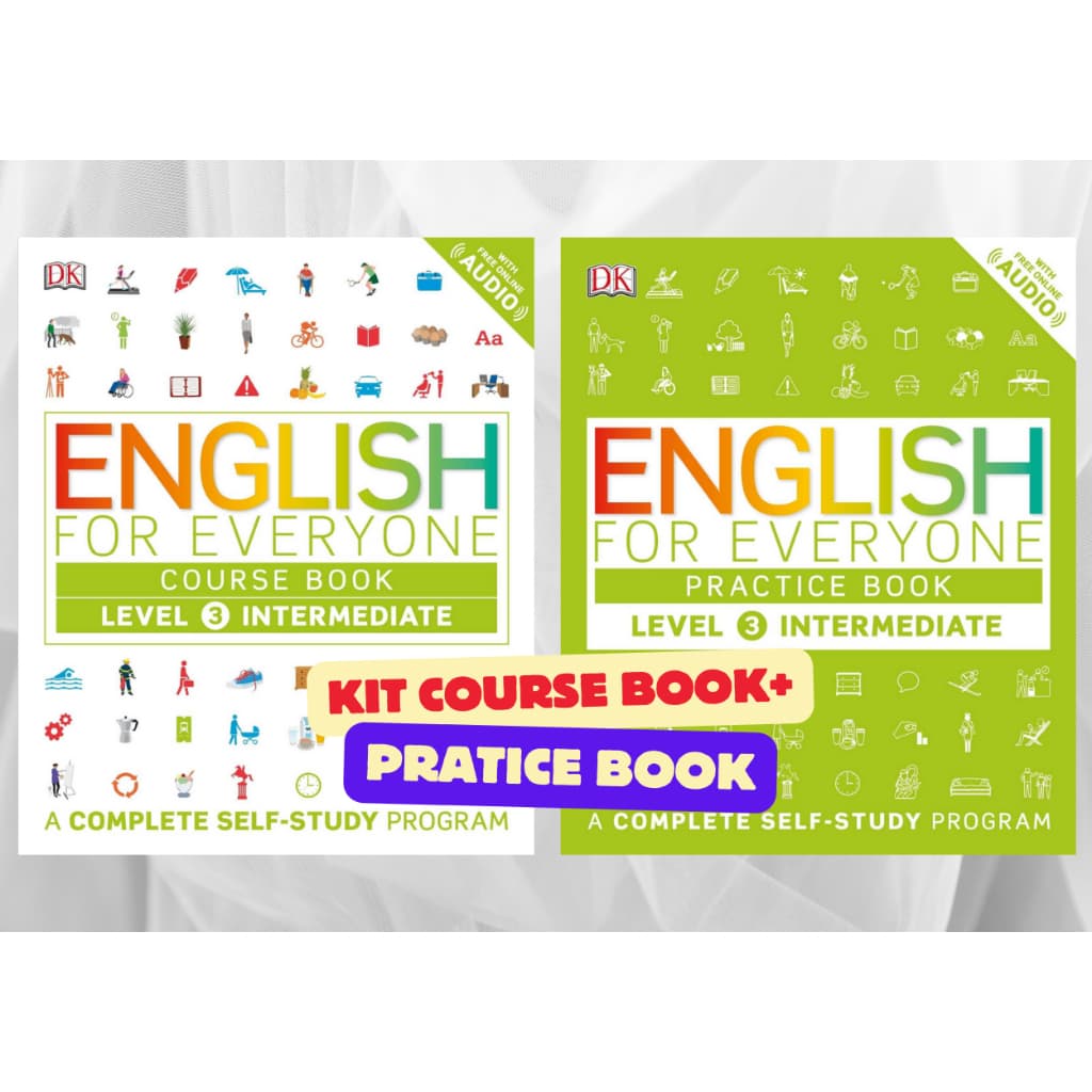 ENGLISH FOR EVERYONE LEVEL 3 INTERMEDIATE COURSE BOOK + PRACTICE BOOK