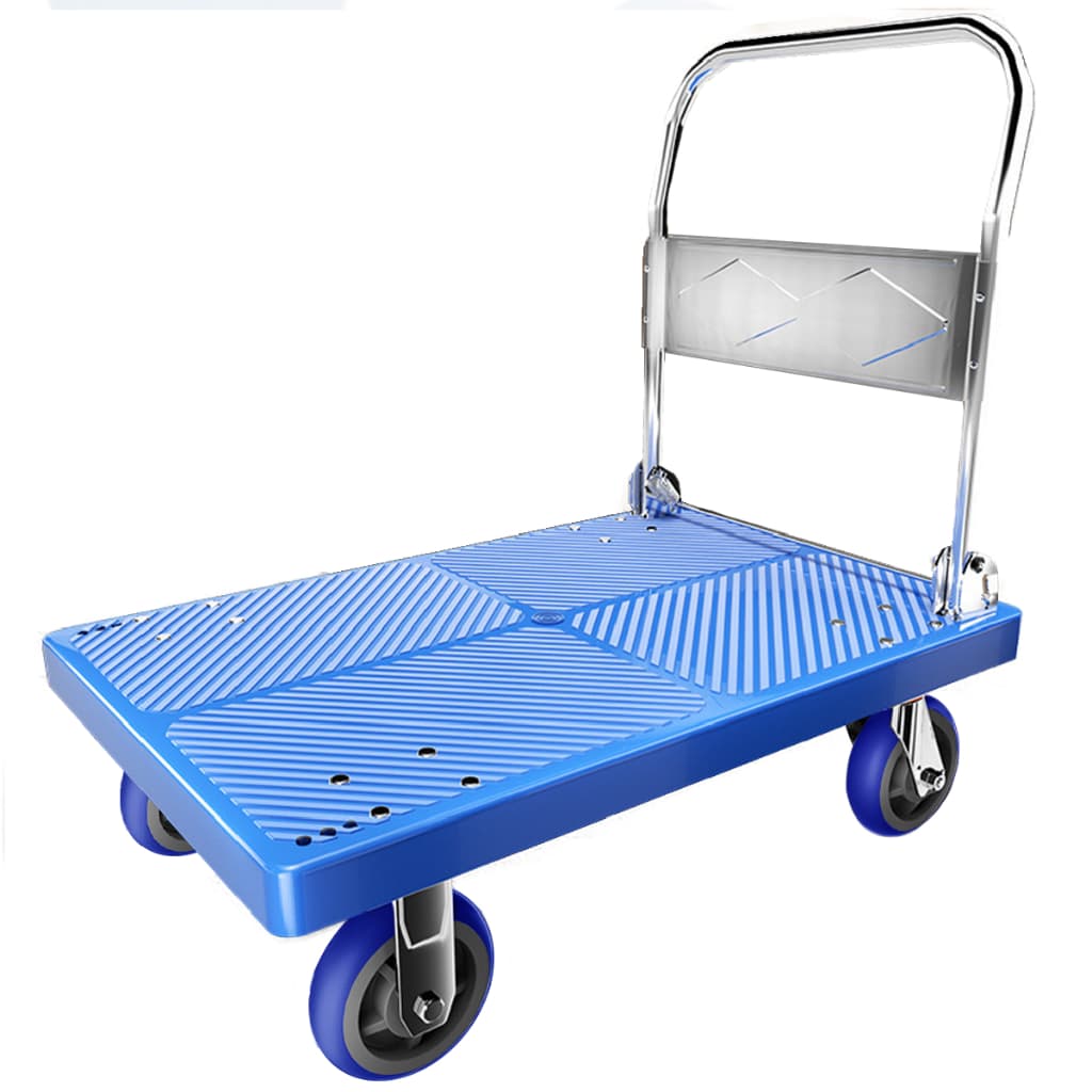 Carrinho 4 Rodas Plataforma de Carga Dobrável 300Kgs Reforçado