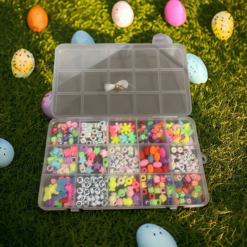 Kit Miçanga Infantil Para Pulseira Colar Maleta Miçangas  NS-4420