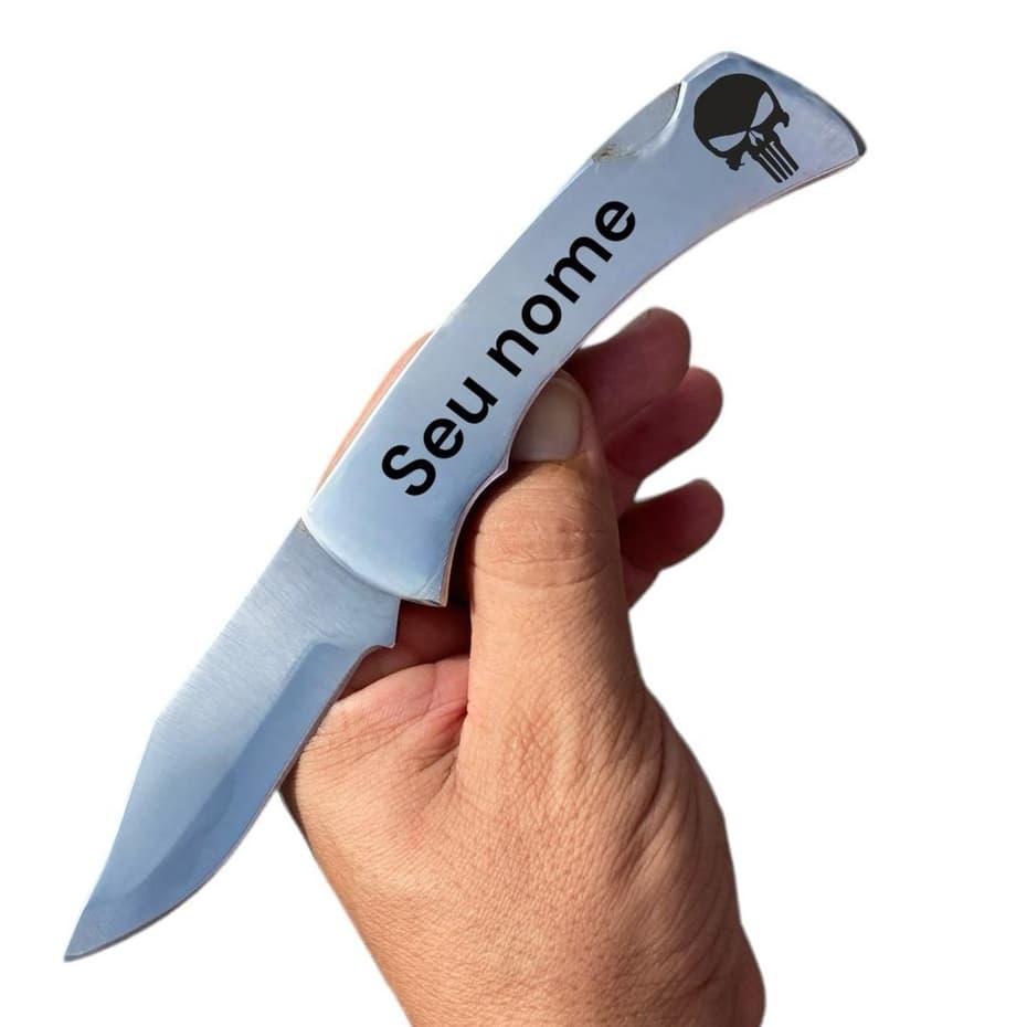 Canivete De Bolso em Inox Personalizado Com Presilha