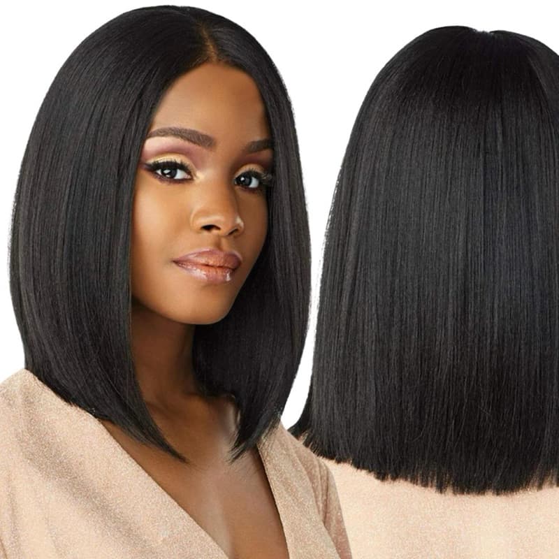 Peruca Lace Wig Orgânica Preto Moreno Liso Aceita Chapinha