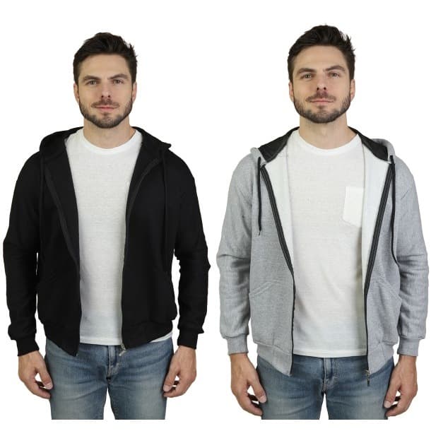 KIT 2 Peças Blusa de Frio Moletom com Ziper Masculino Liso Direta Da Fabrica