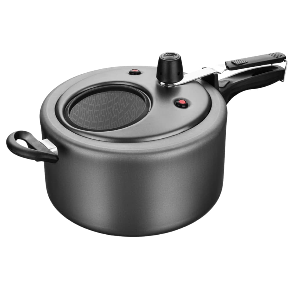 Panela De Pressão Antiaderente Com Visor De Vidro Grafite 6 Litros maior Segurança Mta