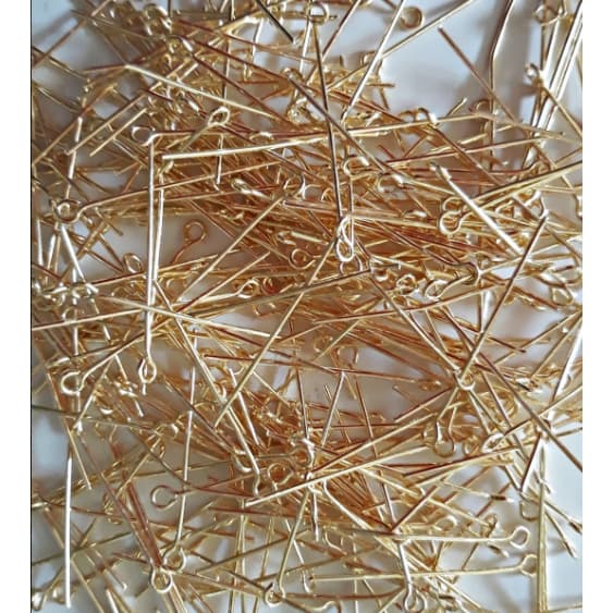 300 unid Alfinete Contra Pino Metal Dourado 30mm( 300 unidades ) R$ 22,50.