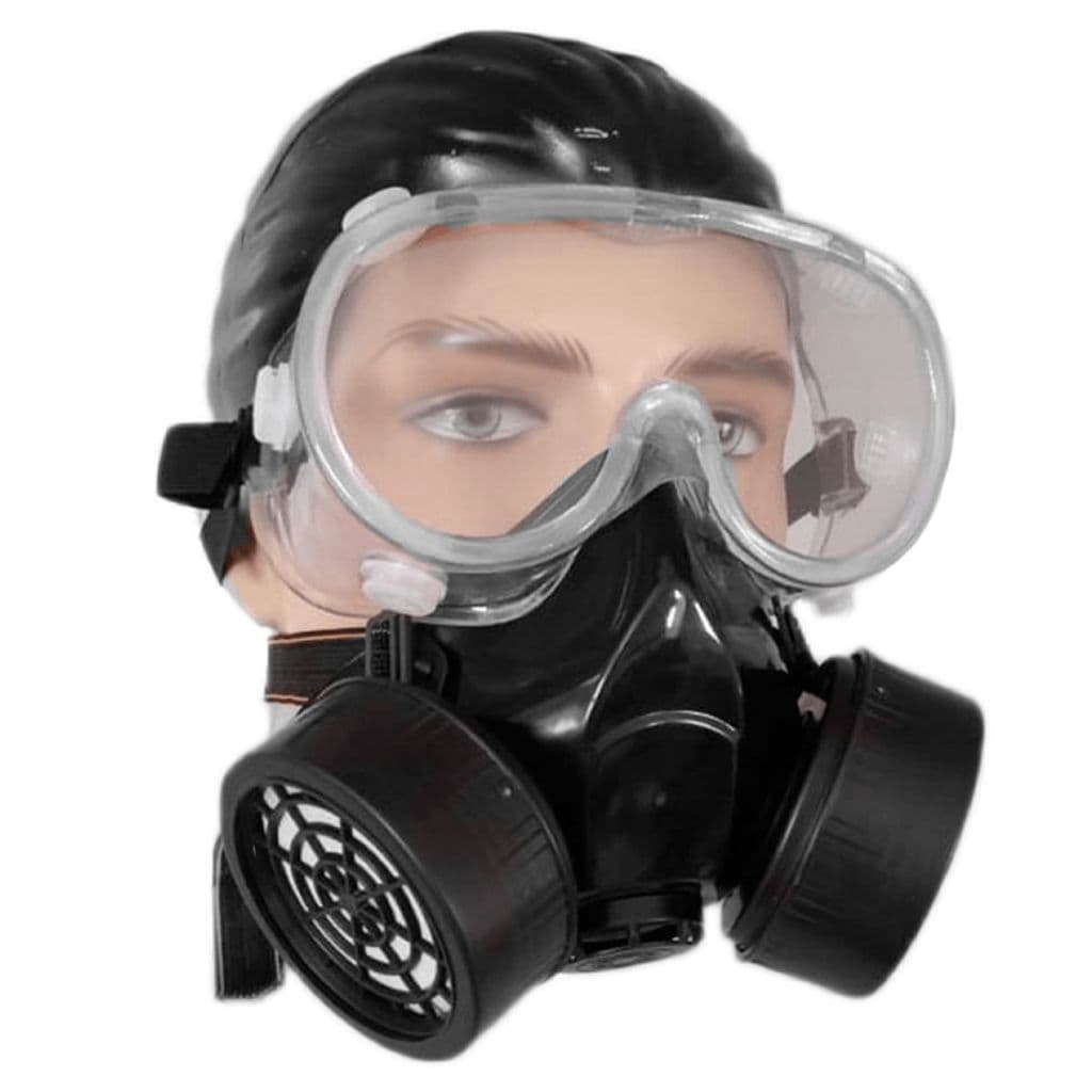 Mascara Facial Respiratória Com Filtro Duplo Químicos Pintura E Gases