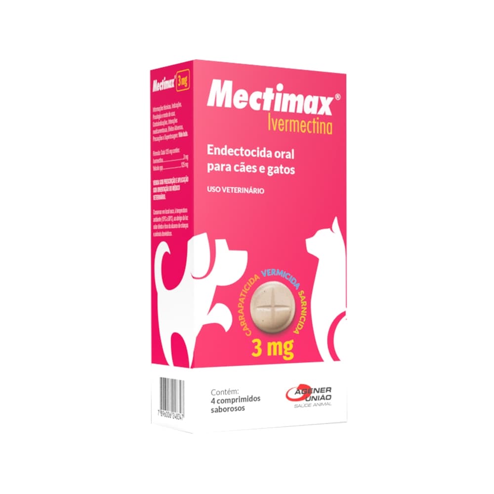 Mectimax Agener União 3mg 1 Blíster com 4 comprimidos