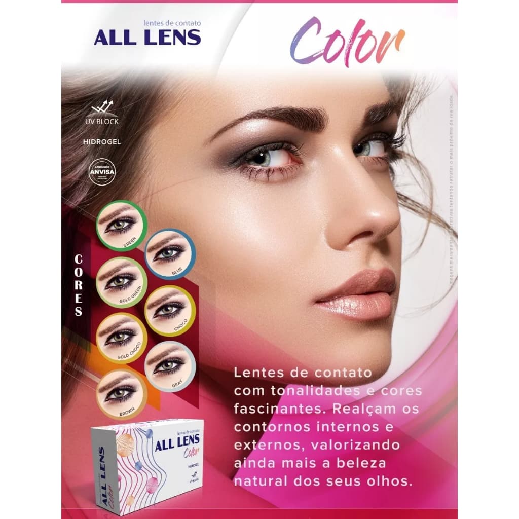 1 Par Lentes De Contato All Lens Coloridas com Estojo