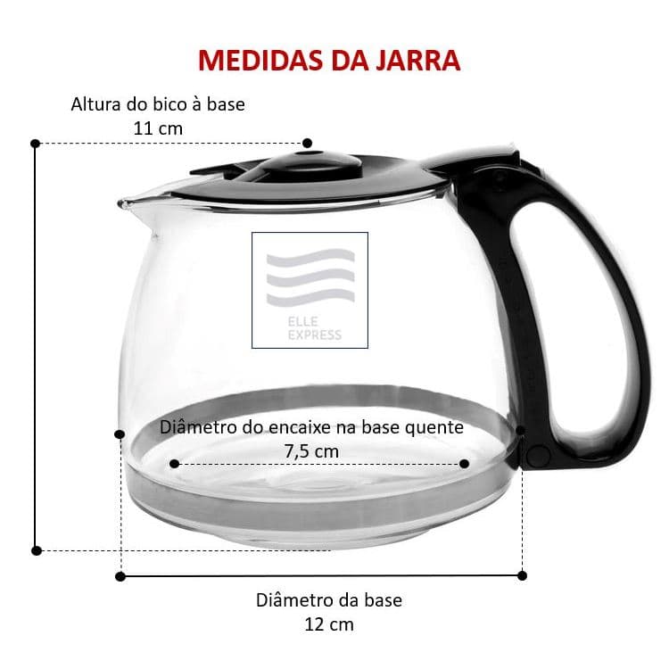 Jarra Para Cafeteira Mondial Pratic 20 Inox Vidro Reforçado Resistente