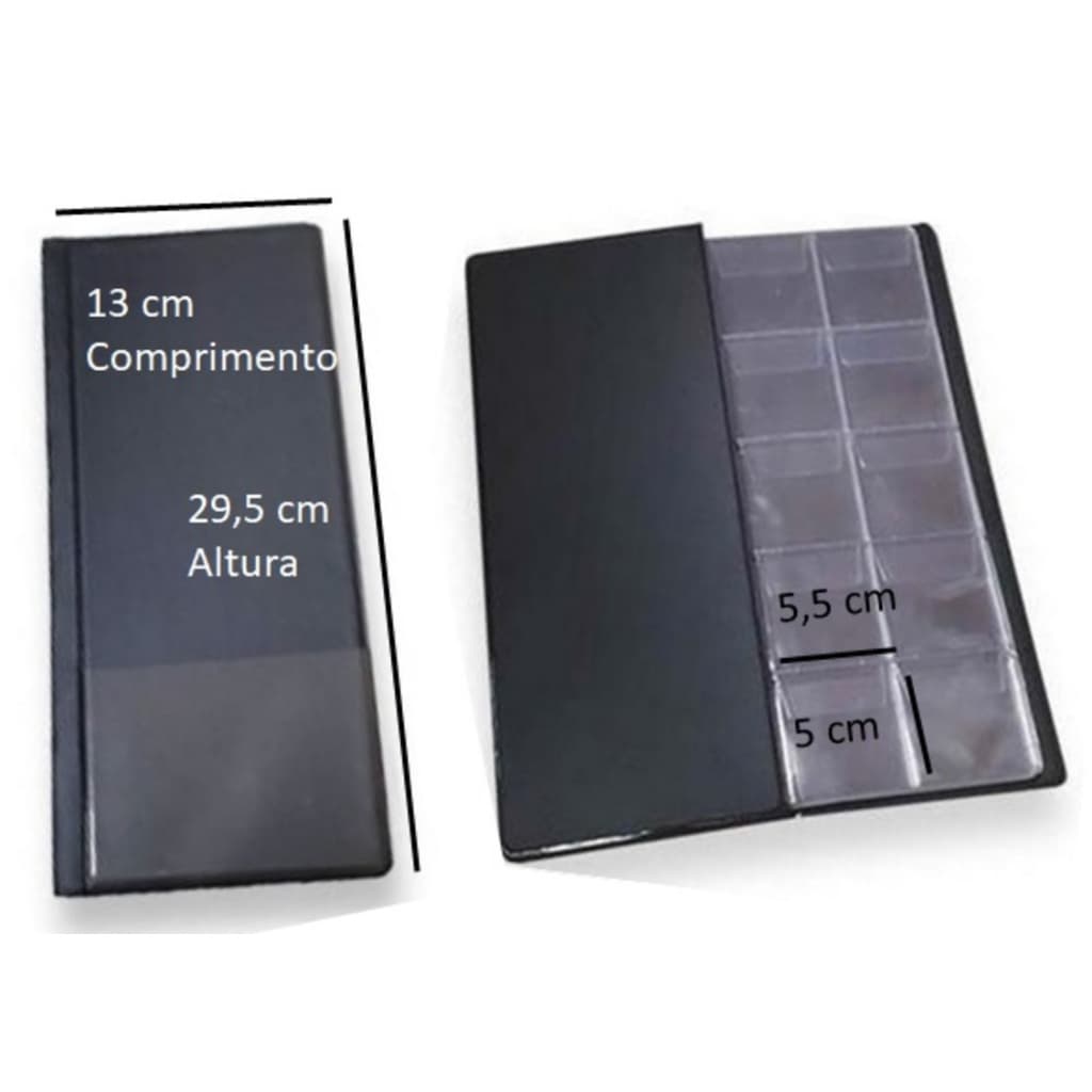 Pasta Para 100 Moedas COM ABA Comporta Coin Holder