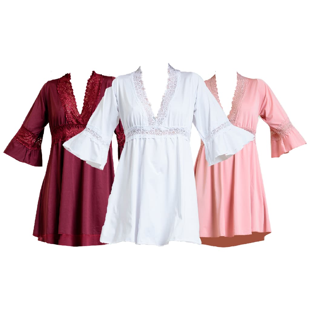 Promoção Kit 3 Camisola Feminina Amamentação Linha Gestante |  842