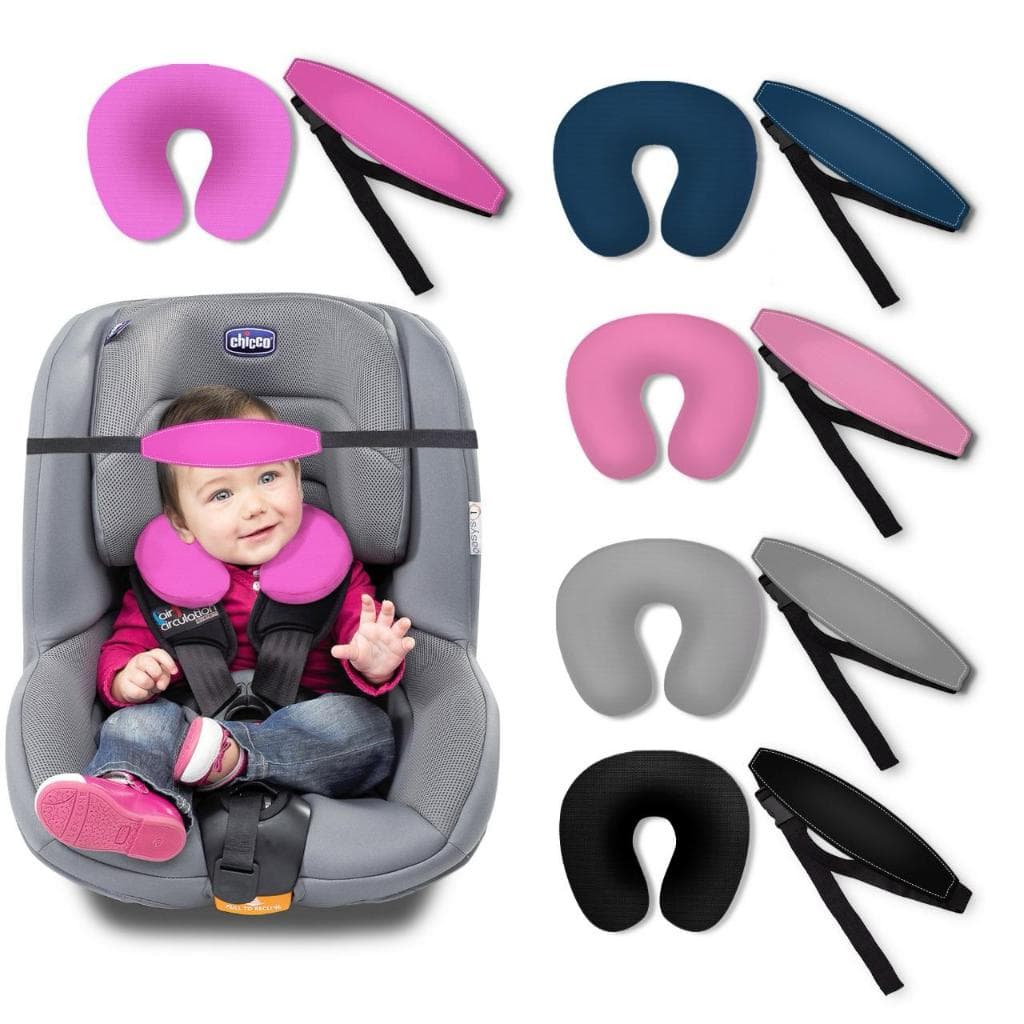 Kit Almofada de pescoço e Faixa Apoio Suporte Cabeça de Bebê Cadeirinha Carro