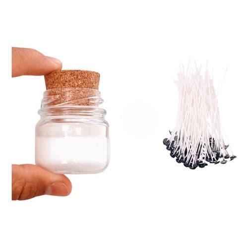 60 Potes P/ Vela C/ Rolha + 60 Pavios P/ Vela Charmoso