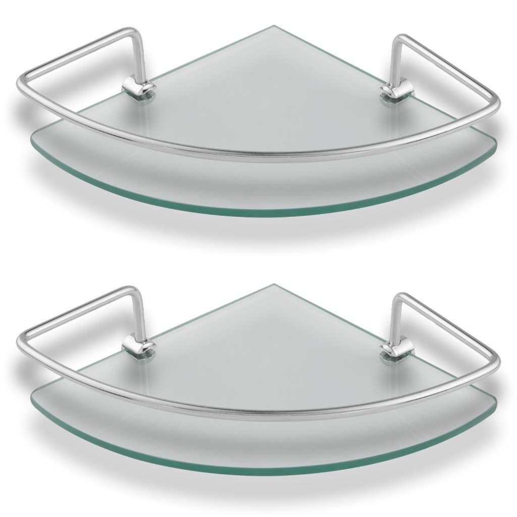 Kit 02 Porta Shampoo Suporte De Banheiro Canto Incolor Organizador De Box Vidro 6mm