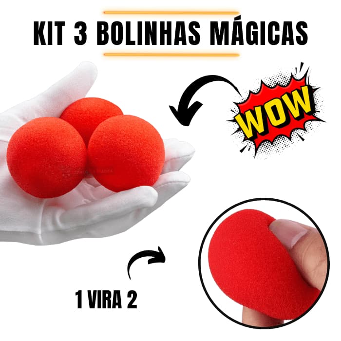 Magica Bolinhas De Espuma Truque De Magica Incrivel - Kit 3 Bolas Magicas