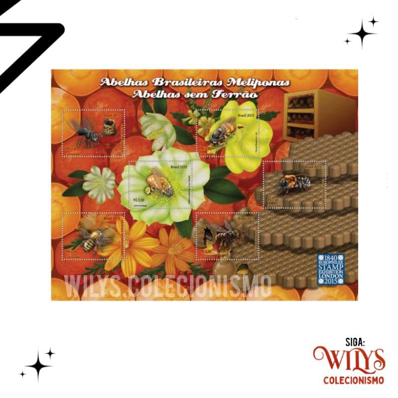 Selo de Carta - Bloco Abelhas Brasileiras - 2019