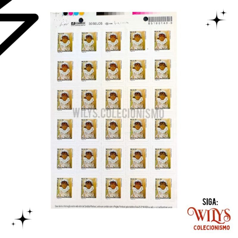 Folha de Selos de Carta - Obras Desaparecidas de Cândido Portinari - Negrinha - 2004 - RHM R0829