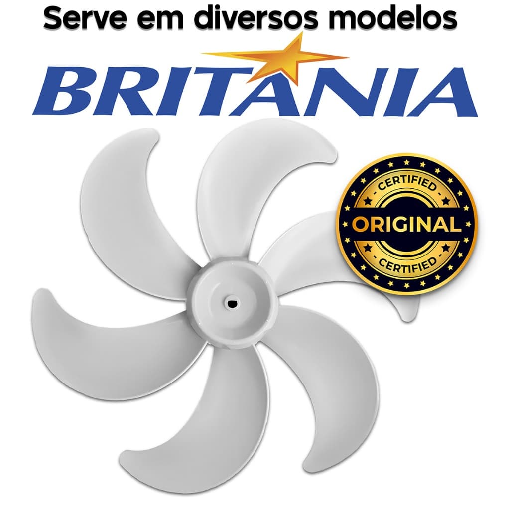 Hélice Ventilador Britânia 30cm 6 Pás Centro Fundo Original