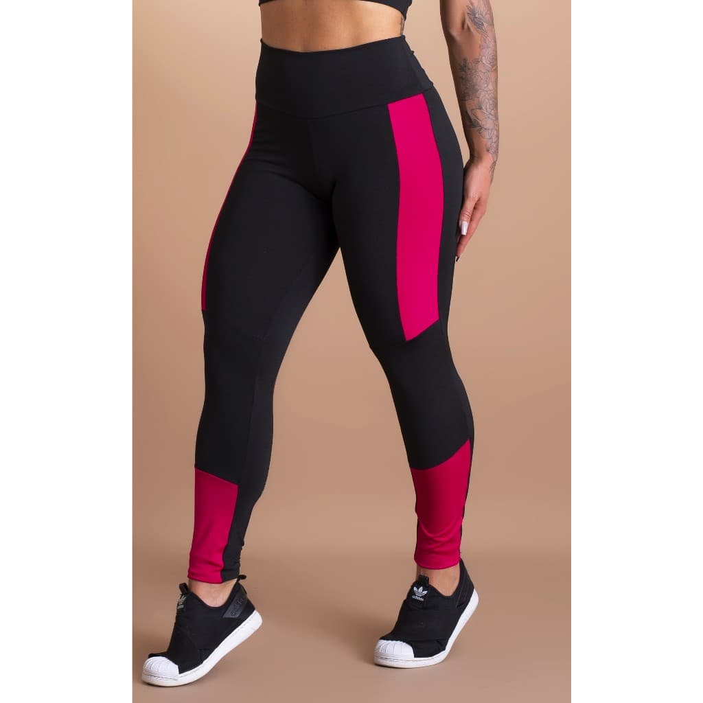 Calça Legging Feminina Fitness Esportiva Com Faixa Lateral Academia GJR Modas