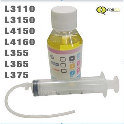 Kit Solução de Limpeza e Seringa Com Mangueira Para Desentupir Cabeça de Impressão de Impressoras Epson...