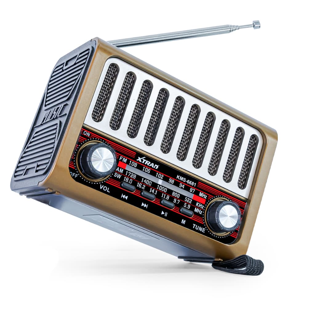 Rádio Vintage Bluetooth Portátil Fm Am Sw Entrada Usb TF Design Retrô