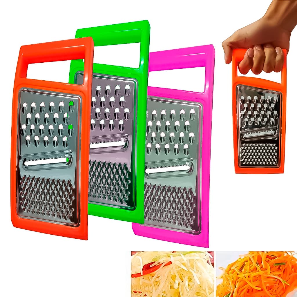 Ralador 1 Faces Inox Com Alca  Queijos Nozes Legumes Sortido