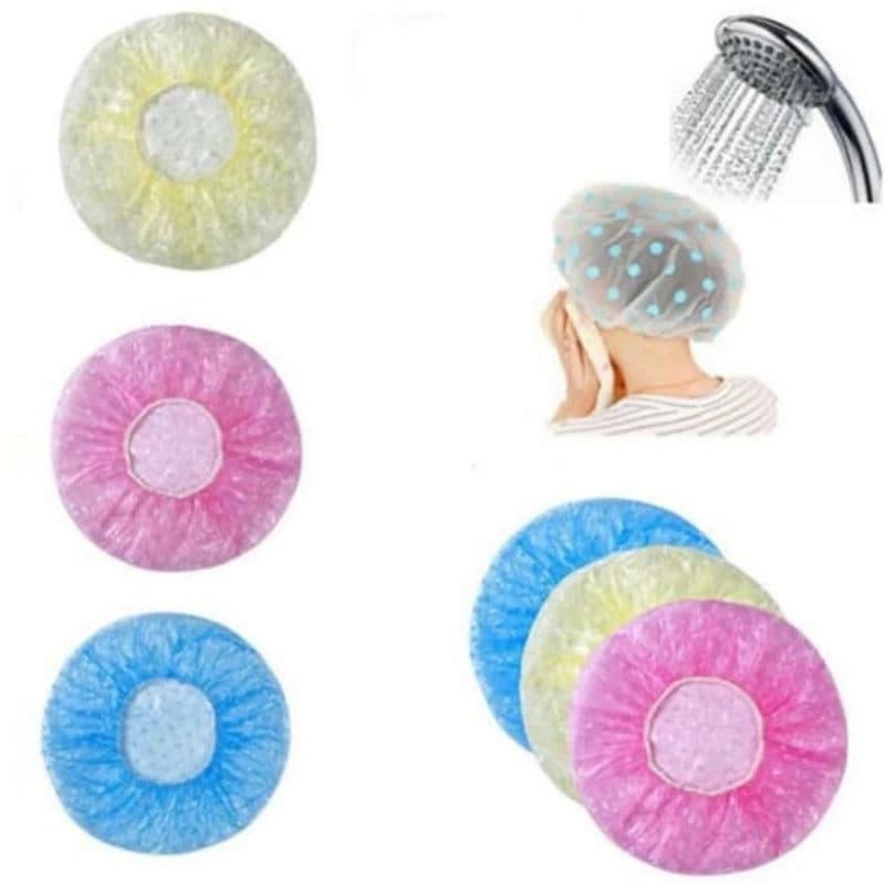 Kit Toucas Plásticas Para Banho Impermeável Cabelos Secos 3 Ou 6 Unidades