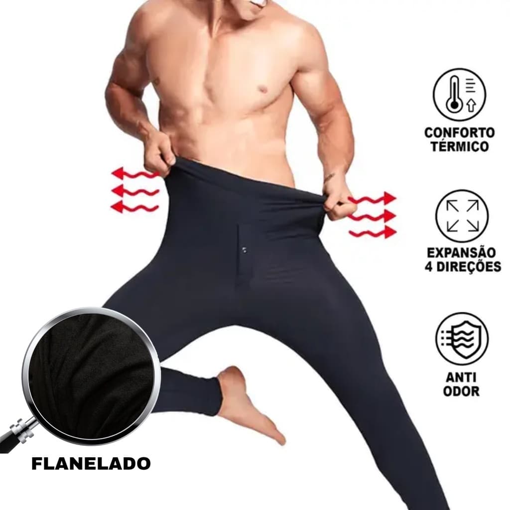 Calça térmica Masculina Segunda pele Adulto Outono Inverno.