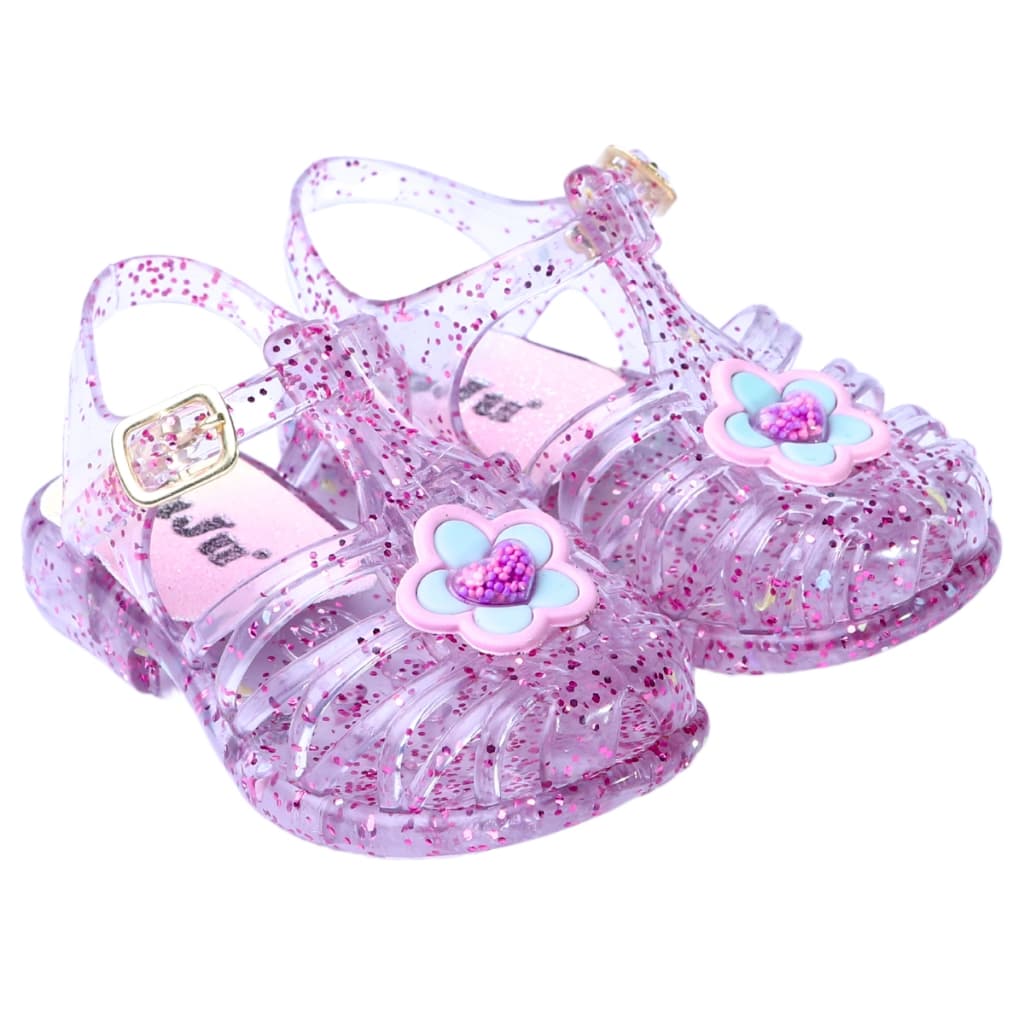 Sandália menina flor coração calçados infantil bebê princesa Juju shoes