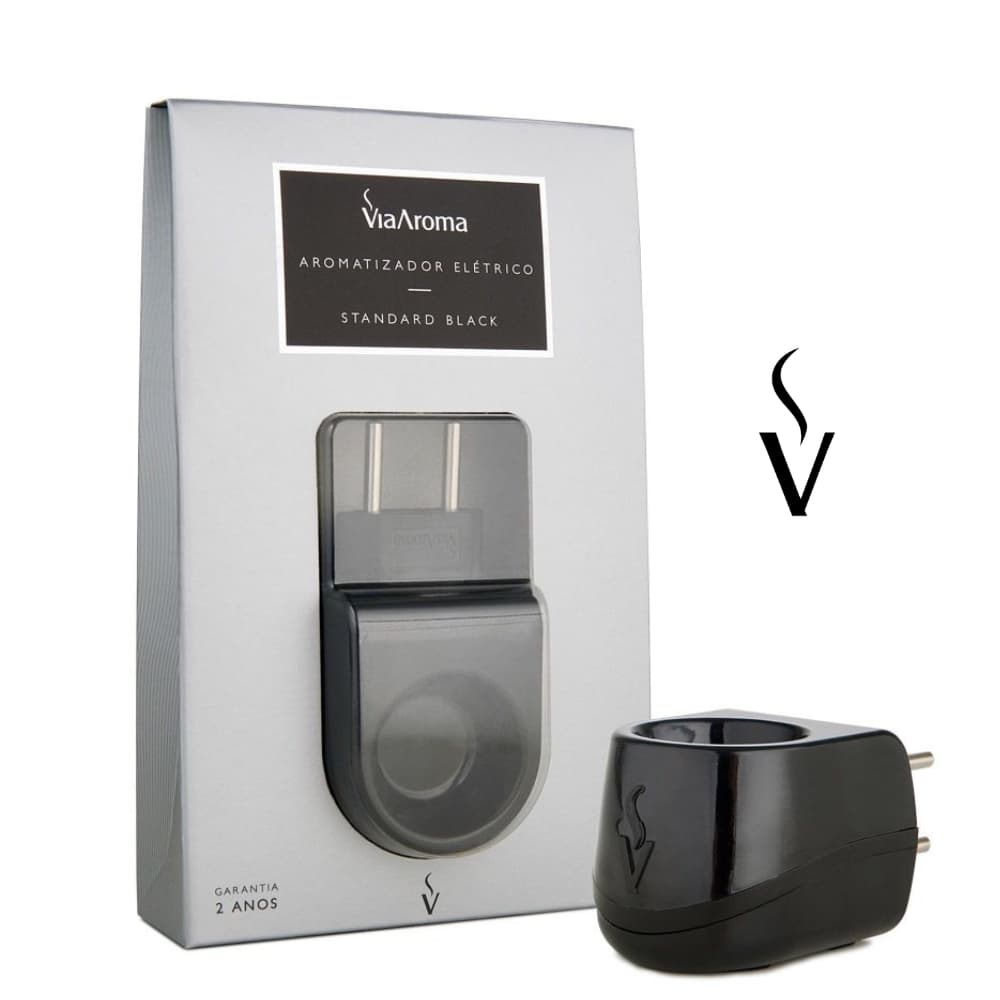 Difusores Elétricos Standard Via Aroma (plástico) black - para essências e óleos essenciais