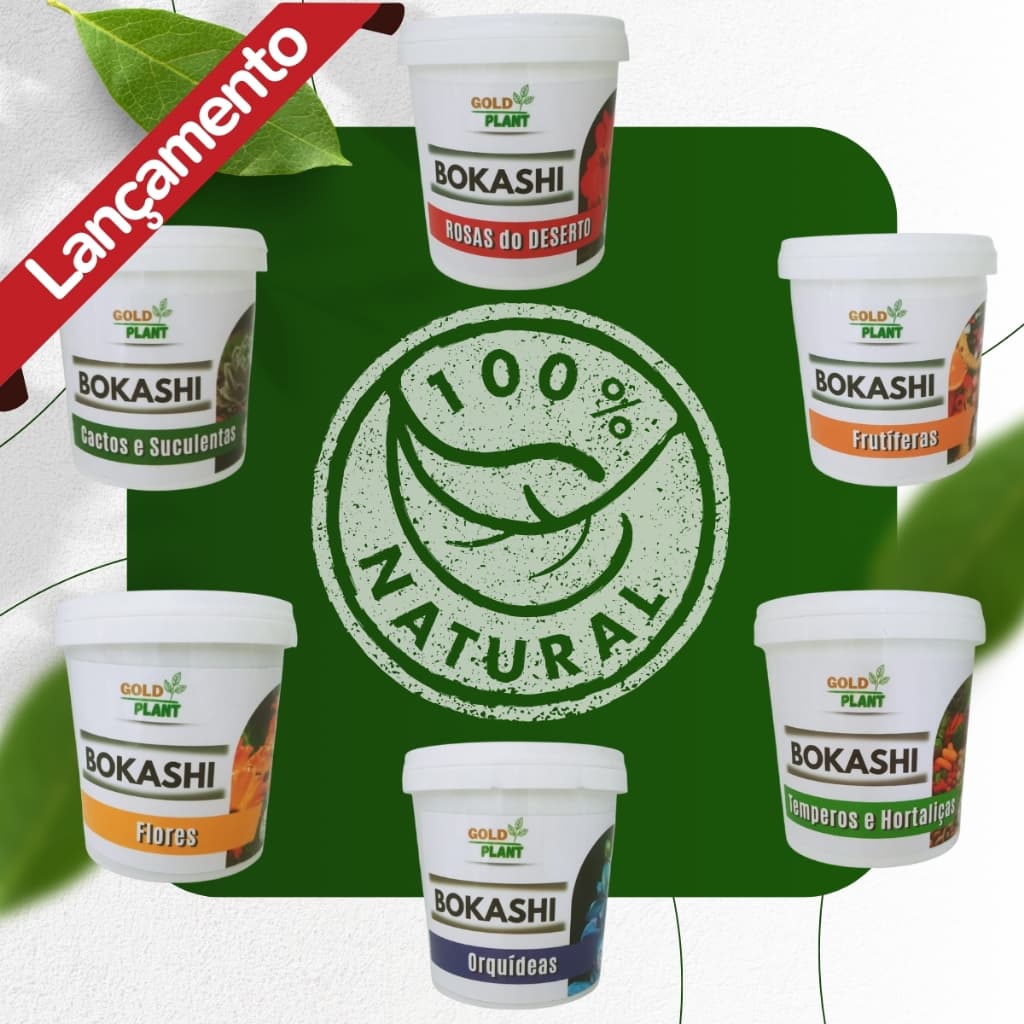 Bokashi adubo orgânico farelado Para plantas Pote 400gr e 800gr Gold Plant