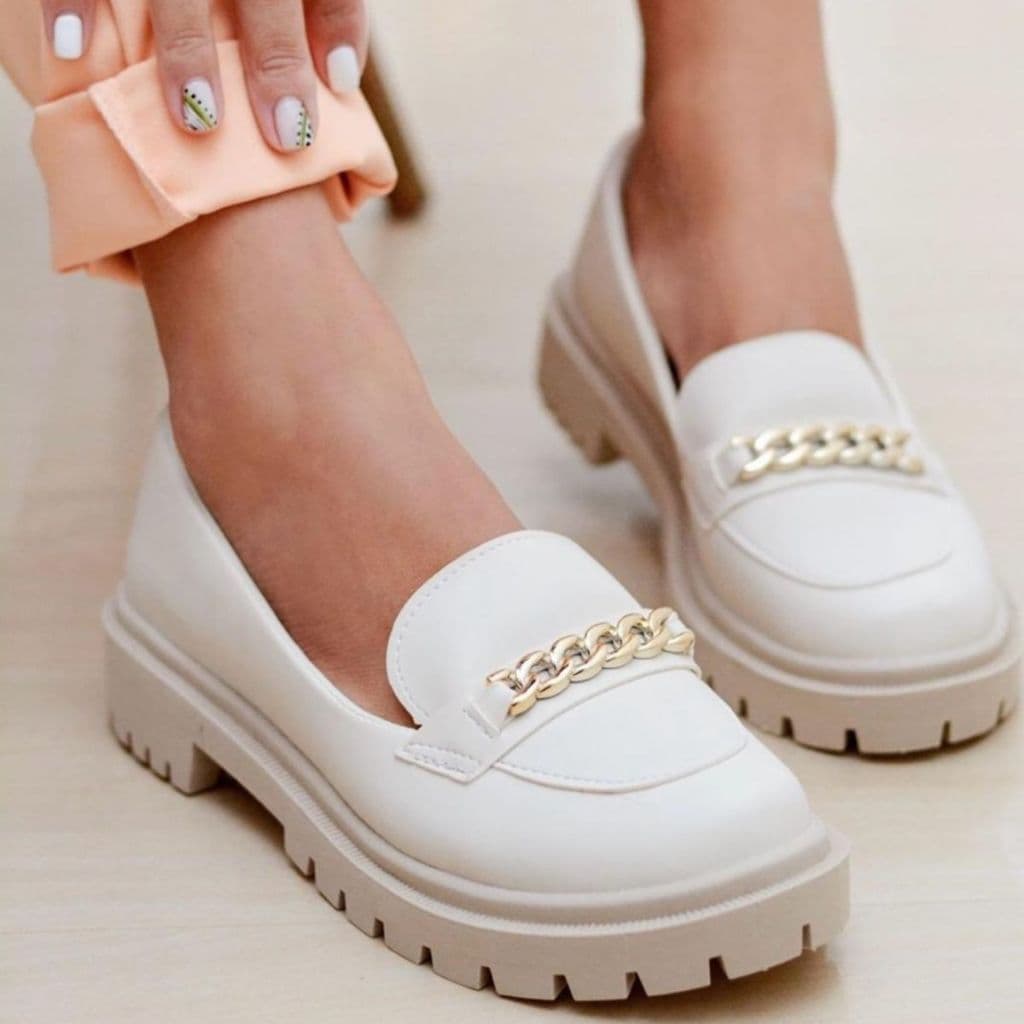 Mocassim Feminino Tratorado Confortavel Corrente Plataforma