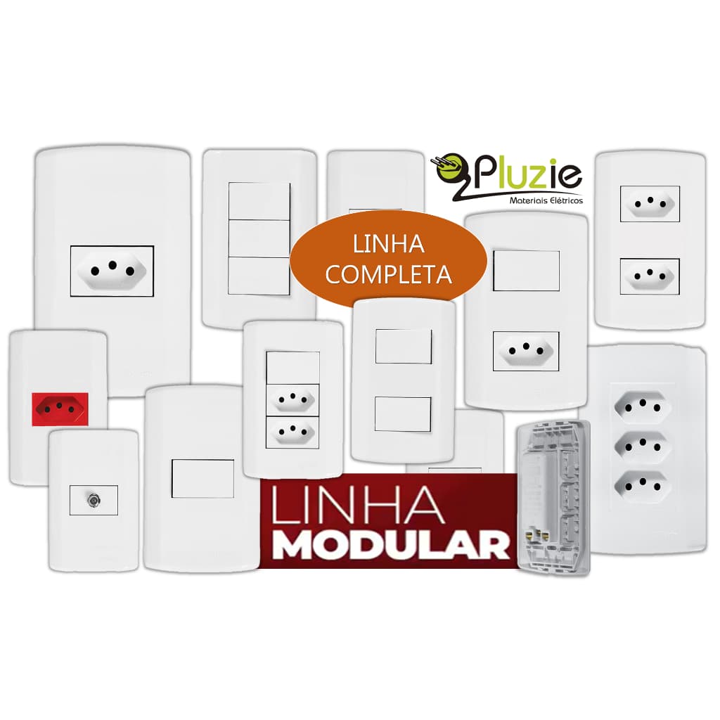 Tomadas Interruptores Modular Pluzie Pluzi Branca Luxo