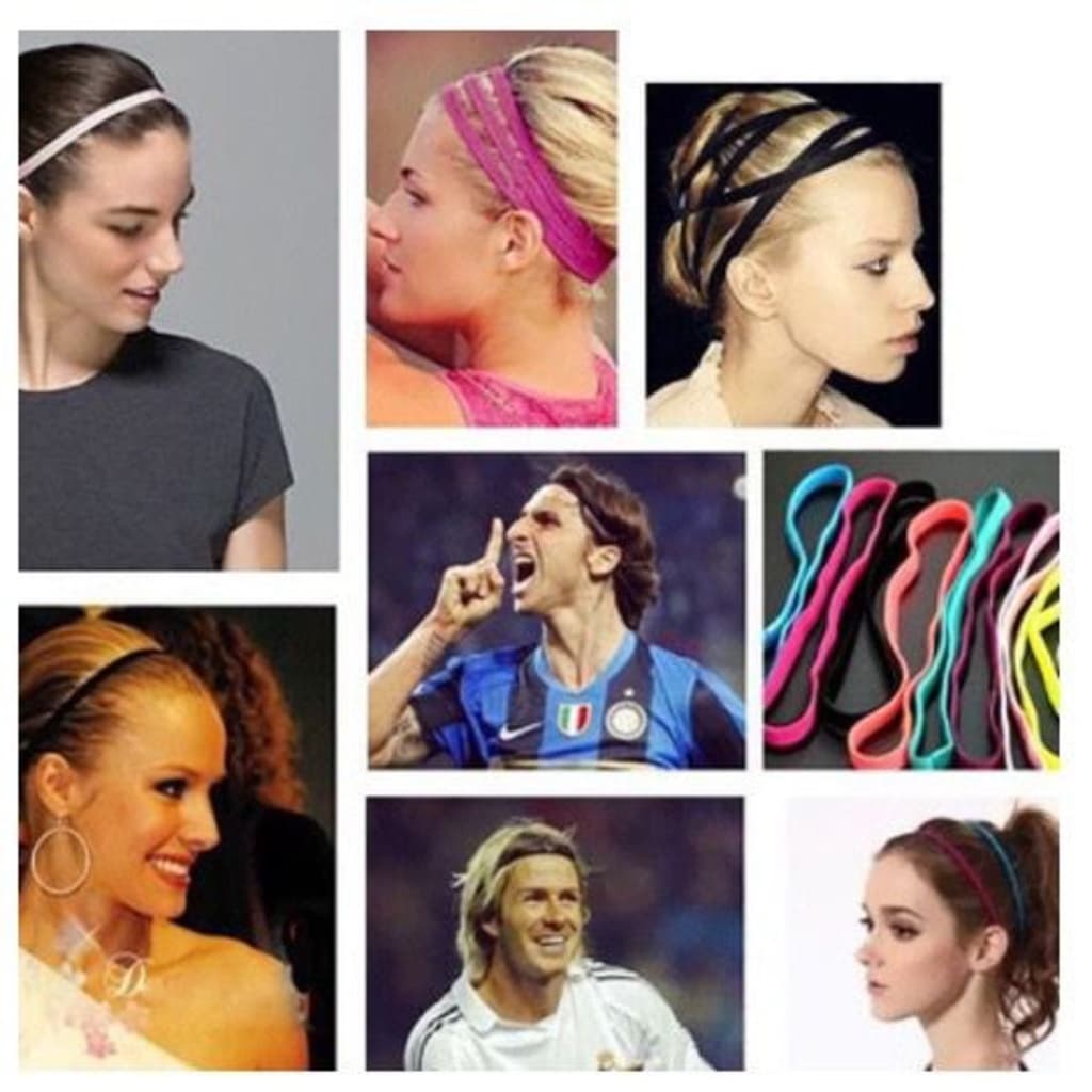 Kit Faixa Fina Lisa Tiara Testeira Esportiva Xuxinha Eslastico Para Prender Cabelo Esporte Unissex