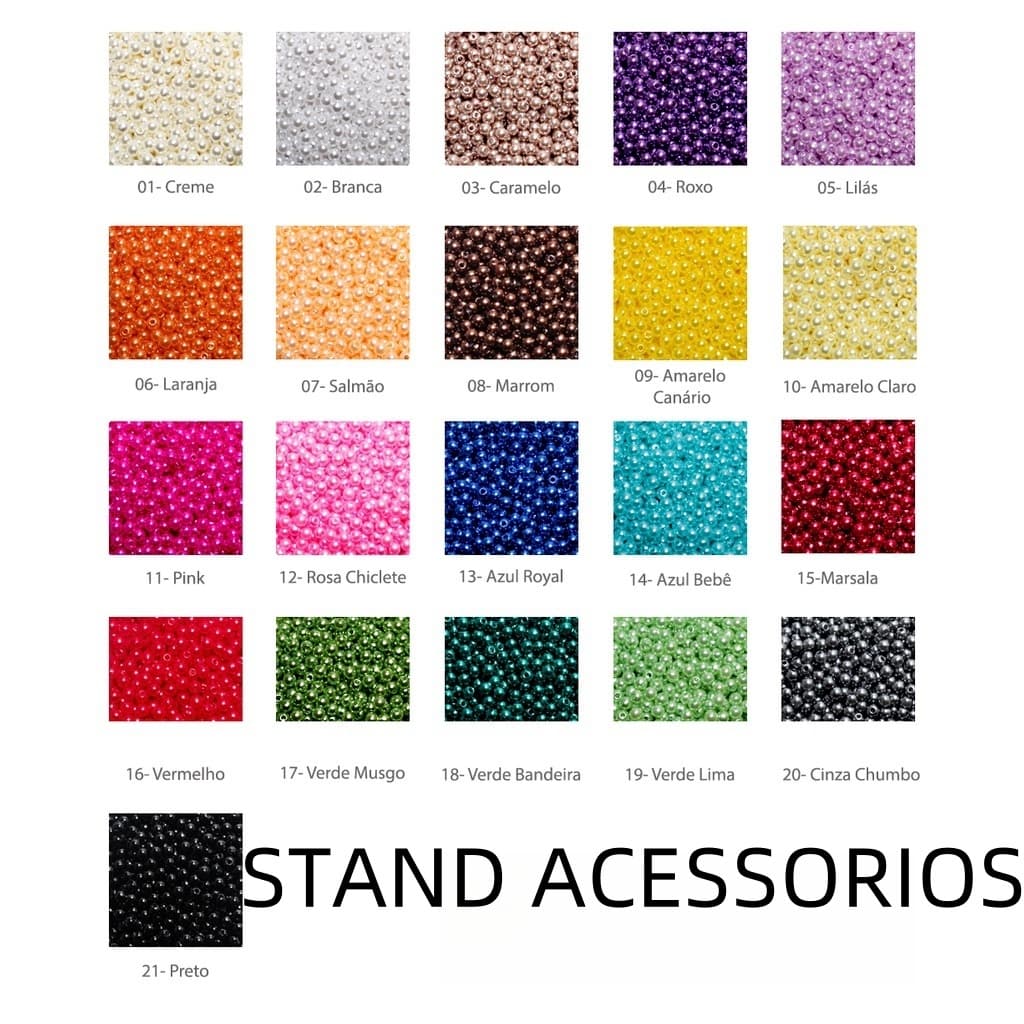 Pérolas ABS 3mm 1.000 Unidades Furo Passante Para Artesanato e Bijuteria