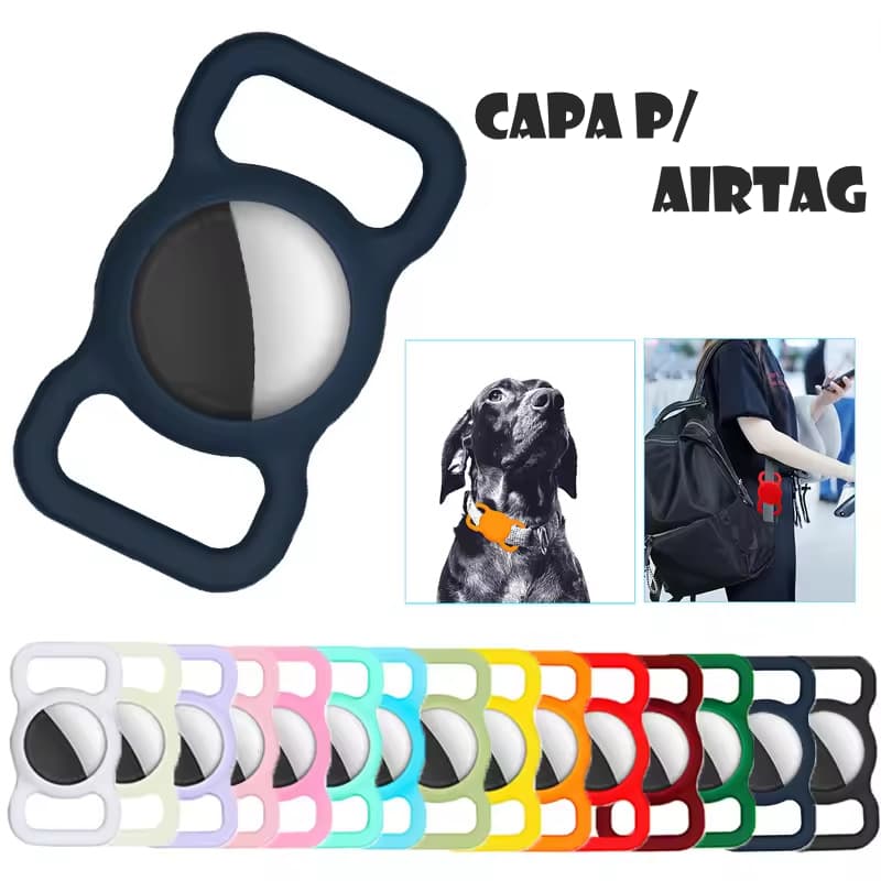 Case Capa de Silicone Com Pata para Airtag Coleira Gato Cachorro Pet Air Tag