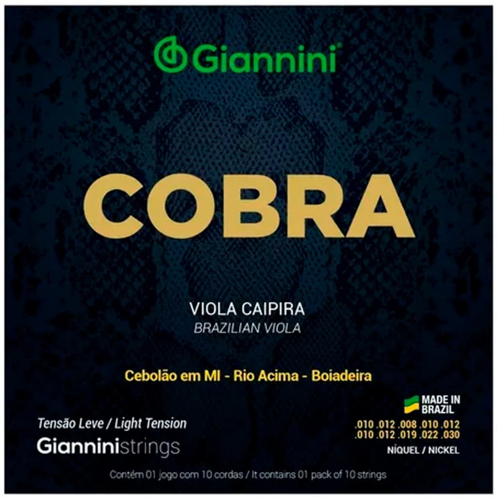 Encordoamento Para Viola Giannini Cobra Tensão Leve - Gesvnl