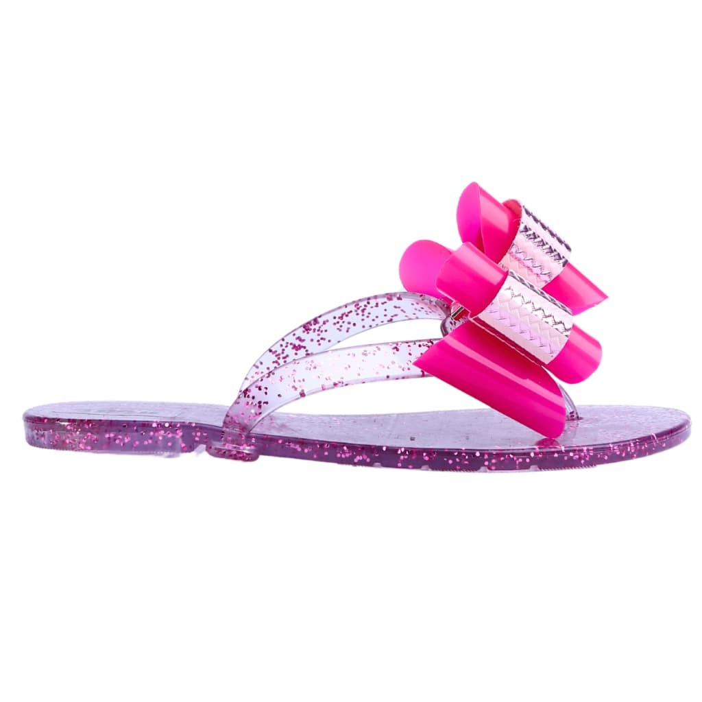 Chinelo laço metalizado sandália glitter meninas Juju Shoes