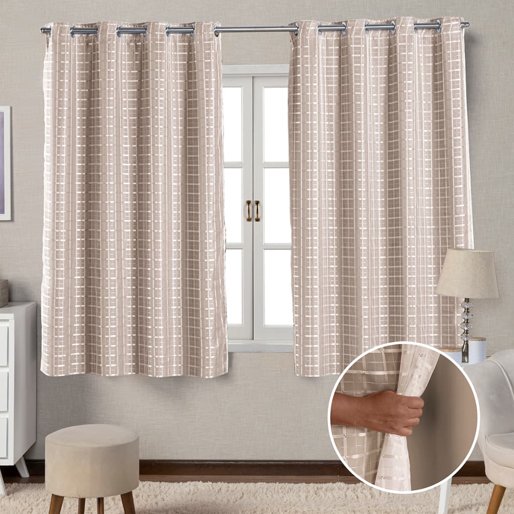 Cortina de Voal Xadrez Blackout 100% Corta Luz 2,00mx1,30m