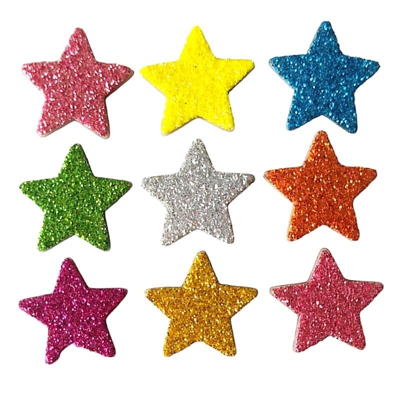Kit 100 Adesivos Eva Estrelas Coloridas Aplique Pet Shop