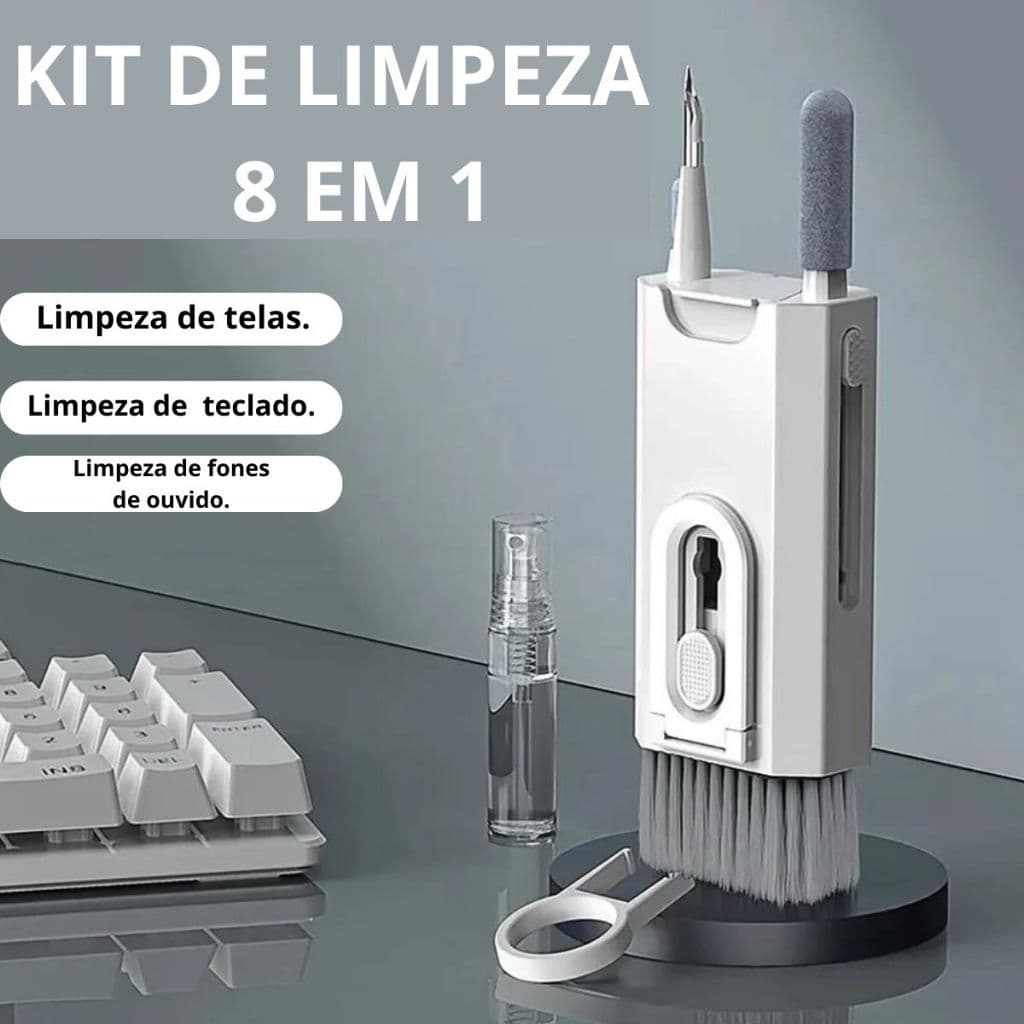 Kit De Limpeza 8 Em 1 Para Teclado Acessórios Eletrônicos Fone Notebook  Celular Reparos