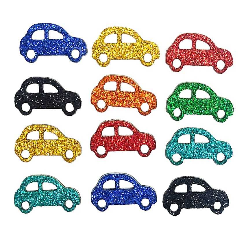 Kit 100 Adesivos Carrinho Pet Eva Aplique Carros