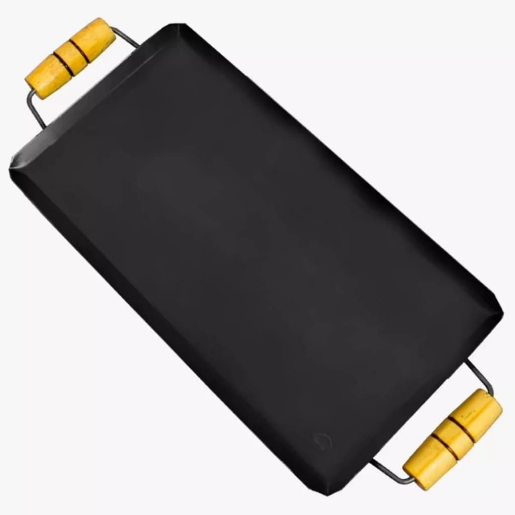 Chapa Grande 30x60 Lanches Hambúrguer Fogão Churrasqueira C/ Cabo Madeira