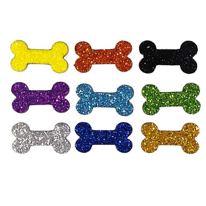 Kit 100 Adesivos Osso Pet Coloridos Eva Aplique Pet Shop