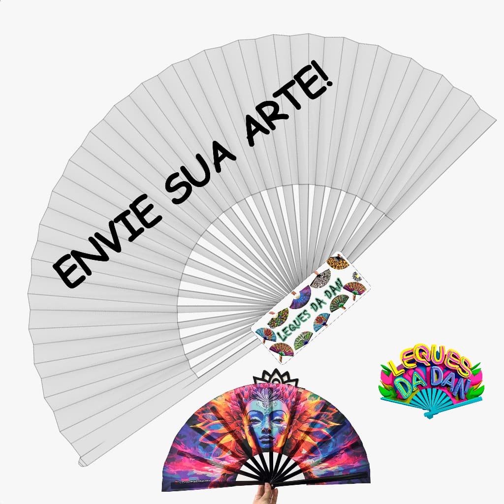 PERSONALIZE - LEQUE GRANDE ARTESANAL ENVIE SUA IMAGEM