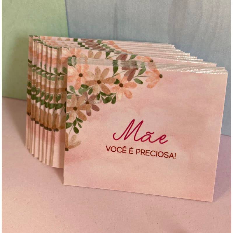 Mini Cartão Tag Dia das Mães - Preciosa - Pronta entrega - 50/100 unidades