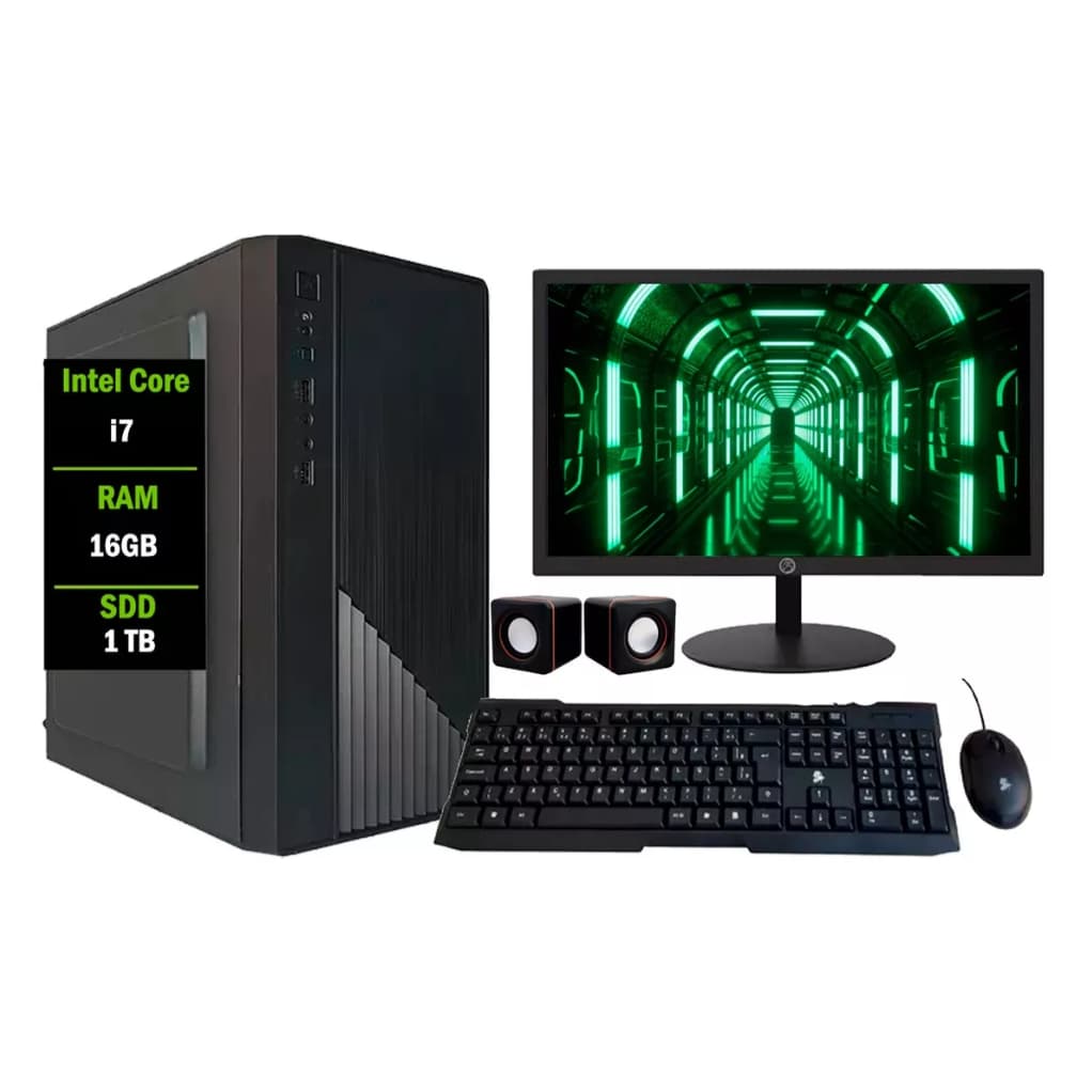 Computador Intel I7 16gb Ssd 1tb Monitor 20 - Completo