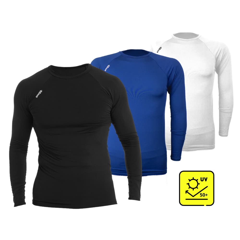Kit 3 Camisetas Térmicas Segunda Pele Snugg Proteção UV50+ Unissex Academia Corrida Beach Tennis